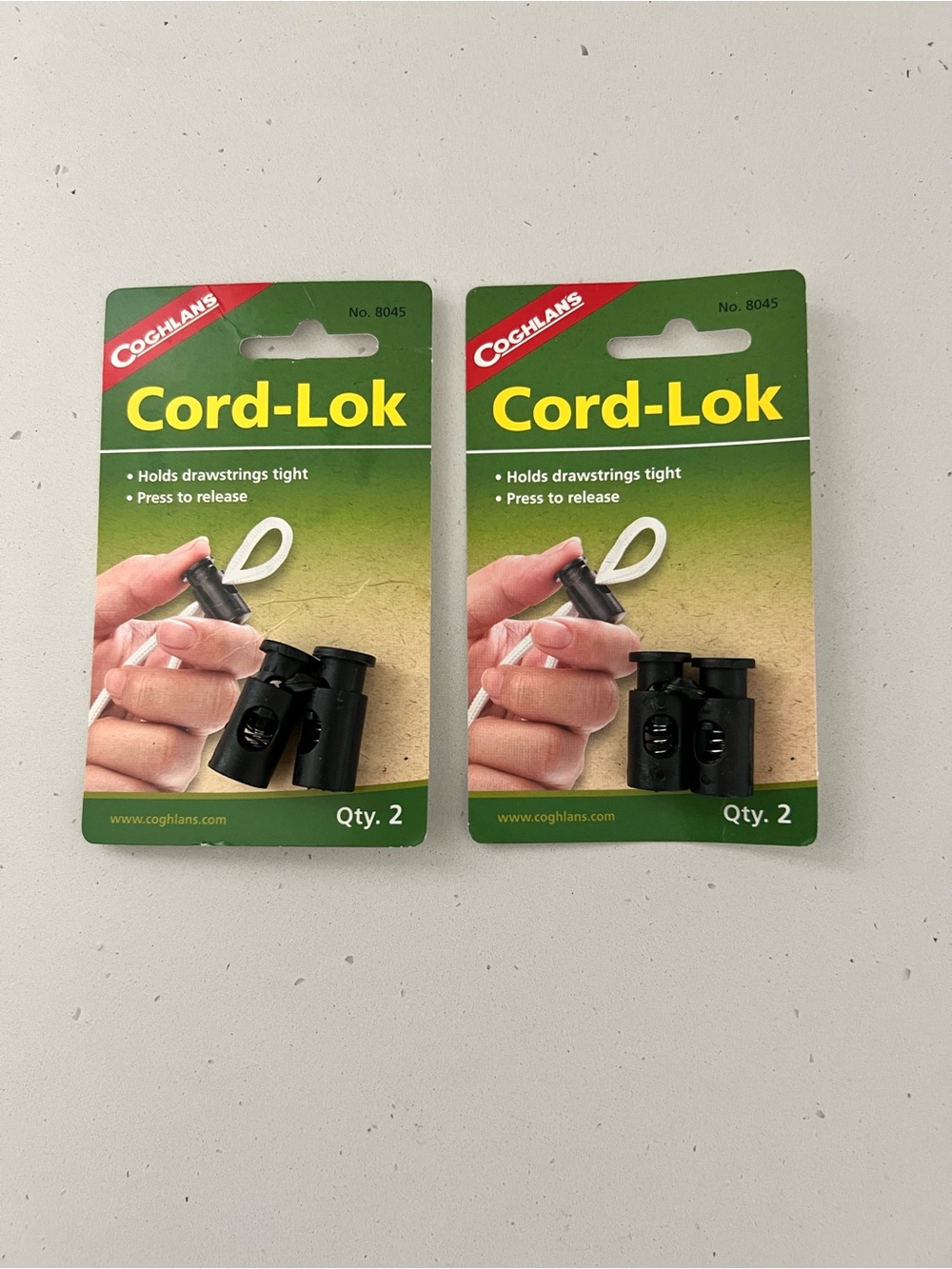 NWT Coghlan’s Cord-Lok 4 Pack Camping Backpack Drawstring Locks 8045